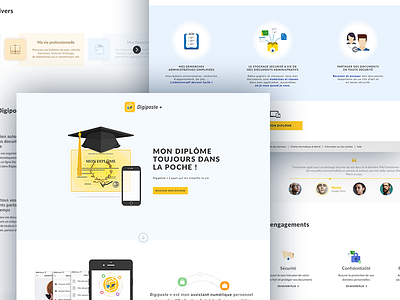 One page design app digiposte illustration interface one page ui ux