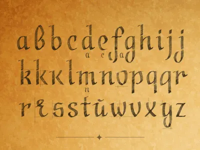 Calligraphic Font Ductus — Straight calligraphy font fountain pen typeface wide nib