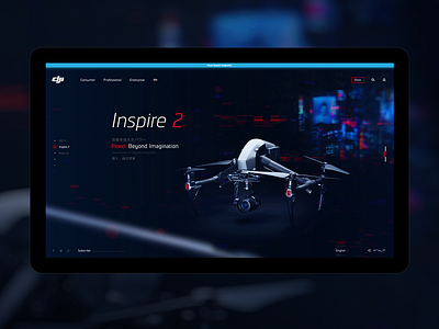 DJI Inspire 2 concept cyberpunk ecommerc fashion promo shop store ui ux web