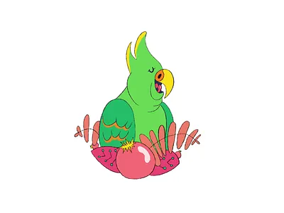 Laughing Parrot animal character illustration parrot