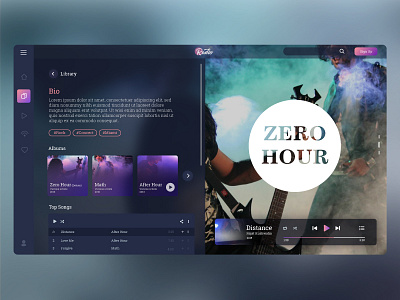 Online Music blur concert indie music photography play radio rock song ui ux webdesign