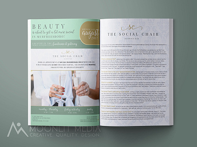 The Social Chair Full Page Magazine Spread brand identity branding commercial printer creative creative agency design studio graphics illustrator logo design magazine ad print design typography