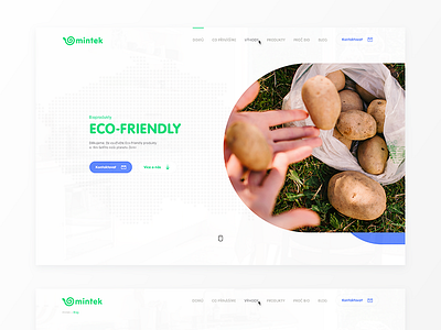 Mintek Webdesign clean design eco green landing page plastic bag playful potato ui ux website