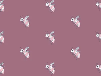 Bzz Bzz bee bees bug bzz flight fly flying illustration insect maroon pink wings