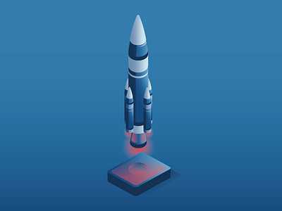 Pshhhhhiiiii, encore ! 3d color illustration isometric rocketspace space