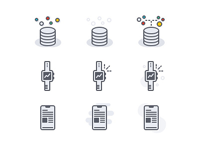 'Digital Tech' Line Icons colour icons line icons minimal simple sketch tech