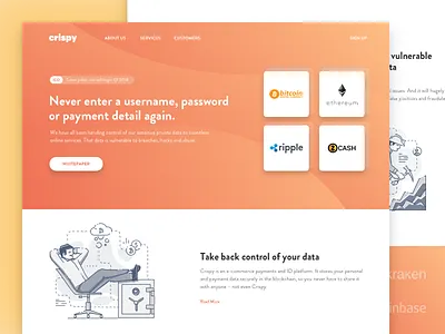 Landing Page for a Cryptocurrency Startup altcoin bitcoin bitkoin blockchain contribution cryptocurrency ergonized ethereum ico token ui ux web design