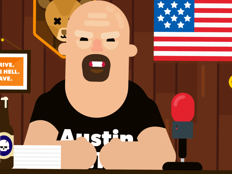 'Merica! after effects animation bottle character germs joysticks n sliders podcast rubberhose steve austin stone cold wrestling wwe