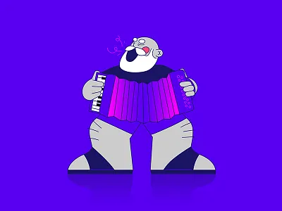 Accordion fella accordion beard hairy illustration instrument music musical old