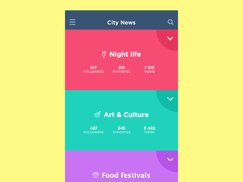News app art colours design ios transition ui ux