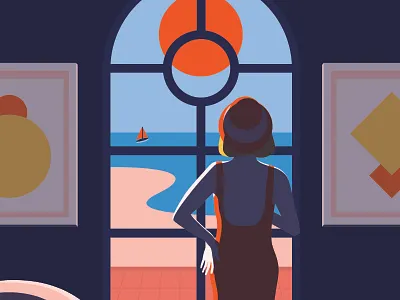 Summer Vibes art colour design illustration poster print summer vector window woman