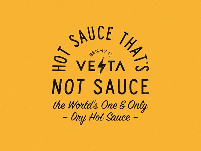 Vesta Tagline Sketch badge branding dry food hot sauce product seal sticker tag yellow