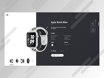 iWatch Product Card black card design iwatch nike product ui ux web white