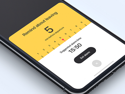 Remind about leaving alarm app application design interface ios iphone reminder time transport ui