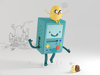 BMO and Jake 3d adventuretime bmo cartoonnetwork jake toy