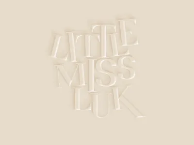 Little Miss Luk 3d brand identity custom deboss elegant fashion logotype oias playful relieve typography wordmark
