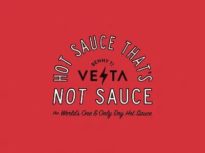 Vesta Tagline Sketch 2 badge branding dry food hot sauce product red seal sticker tag