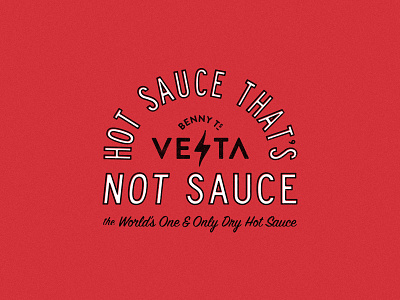 Vesta Tagline Sketch 2 badge branding dry food hot sauce product red seal sticker tag