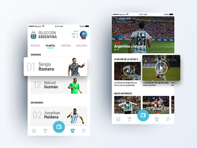 Selección Argentina afa app argentina futbol nav player players seleccion team ui ux videos