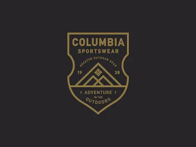 Columbia Sportswear badge branding crest logo mountains outdoors typography