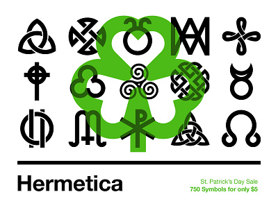 Hermetica: St. Patrick's Day Sale flat helvetica icon icons illustration minimal st. patricks day stpatricksday swiss symbol symbols typography