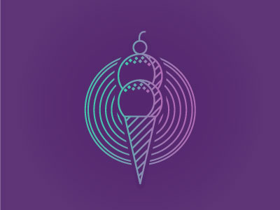 Degraded Ice Cream Cone branding color cone degraded frozen icecream icon logo