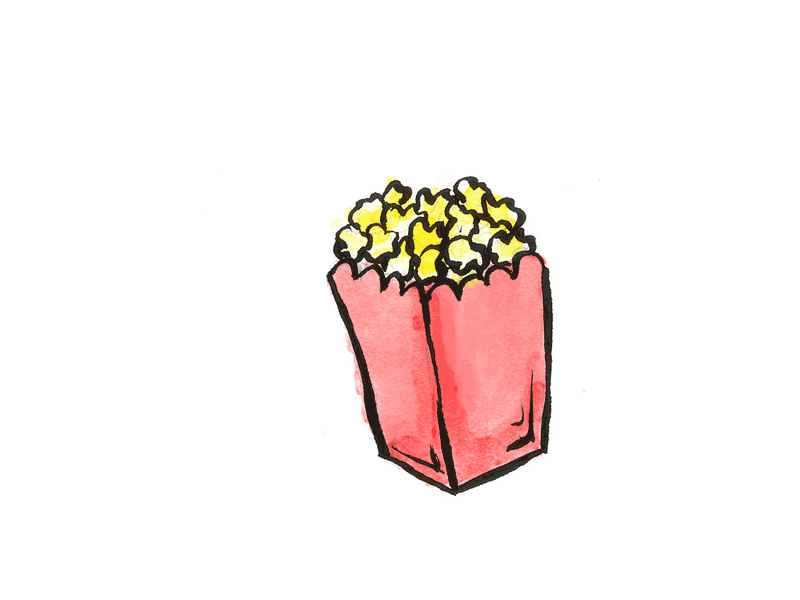 Popcorn 2d animation gif pen photoshop popcorn