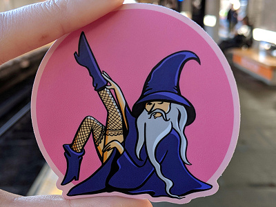 Gamdalf Sticker doodle fan art funny gandalf illustration lord of the rings sticker wizard