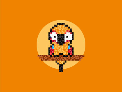 Baby Cute Pixel Parrot baby branding colors cute design icon parrot pixel
