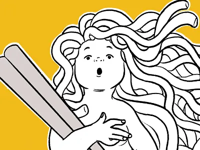 Udon Girl anime black black and white cuisine girl japan japanese line noodle noodles restaurant udon