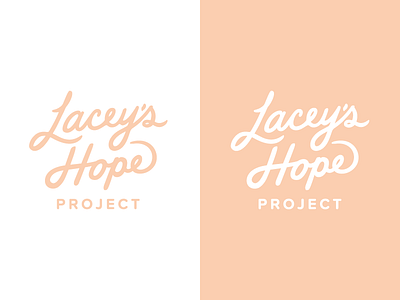 Lacey's Hope Project branding handwritten hope laceys logo project script type