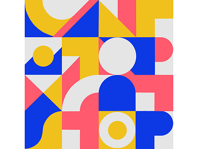 Can't Stop. Won't Stop blue geometric grey pattern pink type yellow