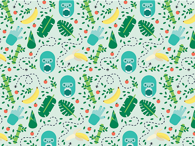Gorilla Pattern banana gorilla illustration pattern