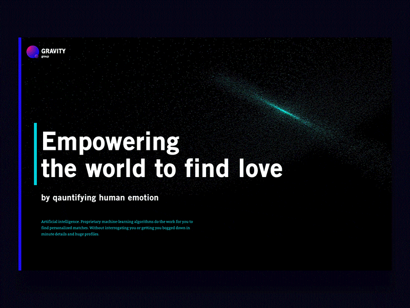 Gravity landing animation + branding animation web