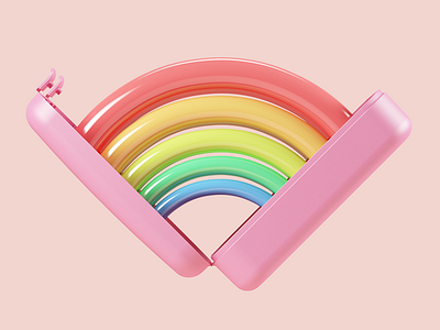 Coza 3d c4d cinema 4d pink rainbow