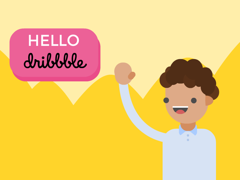 Hola dribbble! I'm Fabrizio character debut hello minimalist portrait