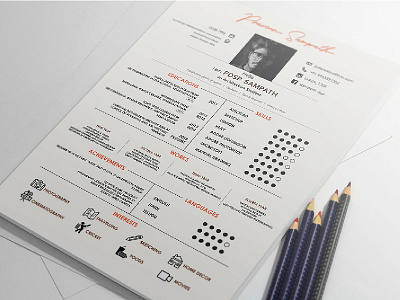 Clean and Minimal Resume UI cv minimal mockup resume simple ui ux