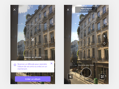 Camera album screen album camera code crew flash friends group hint invite list ui ux