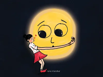 Moon Lover character design colors digital doodle fun graphic graphic design hand drawn illustration illustrator moon sketch