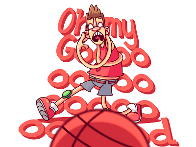 basketball ball basketball character fear funny illustration vector