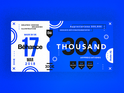 300K 60k behance blue c4d dribbble quintin studiojq thankyou ticket type