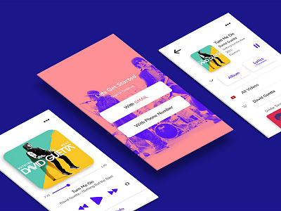 Taneeno v1.0 clean colors design interface ixd list modern music player ui ux visual