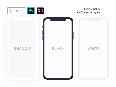 Free flat mockup for iPhone X adobe experience design free freebie iphone iphonex mock up phone photoshop psd vector xd