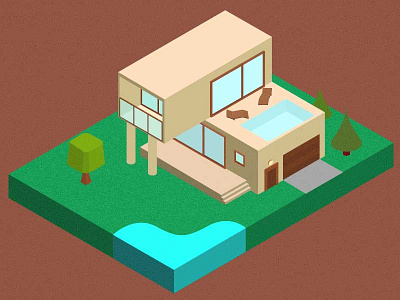 Isometric House grid illustration isometric