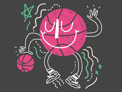 march madness! (hey, dribbble!) basketball columbus cute doodle first shot illustration kentucky march madness ohio pink sports women with pencils