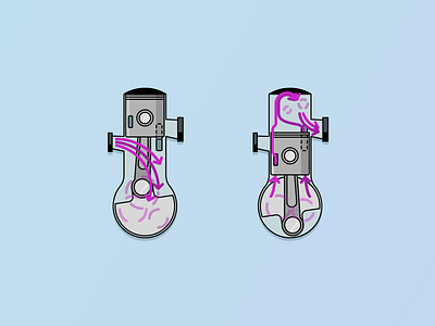 Two-stroke 2 engine illustration stroke two