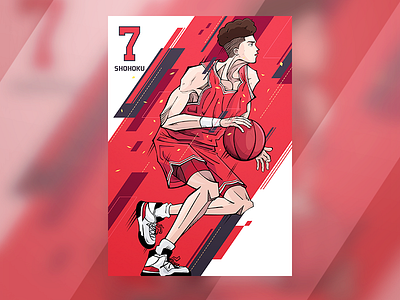 SLAM DUNK illustration - 03 ball basketball flat illustration player slam dunk sports