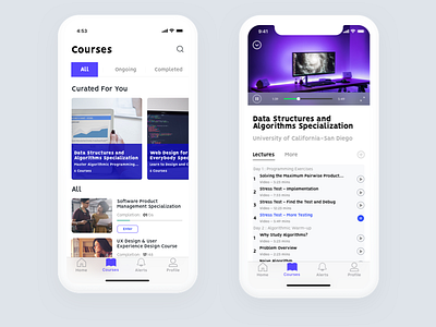 Education App - Courses Screens app concept courses education ios iphone x page ui ux