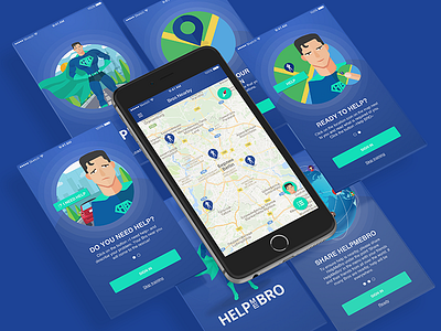 HelpMeBro Application app design design app interaction ios iphone mobile ui userinterface ux