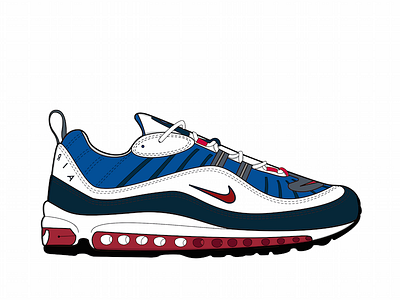 Air Max 98 Gundam 98 design fashion graphic hypebeast illustration illustrator nike photoshop shoes
